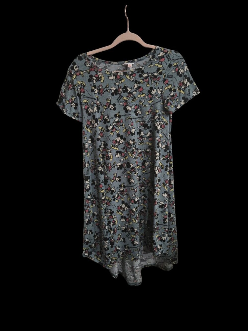 LuLaRoe Disney Mickey & Minnie Mouse Gray T-Shirt Dress XS
